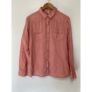 Gramicci Button Up Shirt Men's XL Gorpcore Hemp Organic Cotton Salmon Pink‎